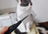 Кошка, расческа для собак, расческа с рядом домашних животных/косметическое оборудование/расческа, прямая расческа для домашних животных, расчесывание стальной комбинации, пластиковый твердый переплет