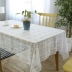 Đơn giản móc đan khăn trải bàn bằng vải bông trắng rỗng bình dị kiểu Nhật bàn cà phê vải trải bàn bàn bàn tròn - Khăn trải bàn