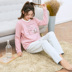 Mùa thu và mùa đông dày cộng với nhung ấm cho bà bầu đồ ngủ cotton đơn giản cho con bú quần áo cho con bú sau sinh dịch vụ nhà tháng quần áo - Giải trí mặc / Mum mặc đầm bầu giá rẻ Giải trí mặc / Mum mặc