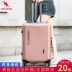 Trường hợp xe đẩy Kangaroo 24 inch Nữ Bánh xe phổ biến Mật khẩu Khung nhôm Hành lý Nam 26 inch Trường hợp lên máy bay vali chính hãng Va li