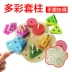 khối hình dạng phù hợp với xây dựng bộ hình dạng cột câu đố Montessori Early Learning 0-1 một 2 tuổi hai tuổi đồ chơi trẻ em cho trẻ em Đồ chơi bằng gỗ