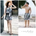 Bộ đồ đôi retro Áo tắm nữ Xiêm Bảo thủ Váy mỏng che bụng Tập hợp suối nước nóng bãi biển nghỉ dưỡng - Vài đồ bơi Vài đồ bơi