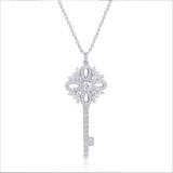 Платиновая импортная подвеска для ключей, ожерелье, золотая цепочка до ключиц, белое золото 18 карат, со снежинками, розовое золото, серебро 925 пробы