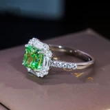 Платиновое импортное квадратное обручальное кольцо, платина 950 пробы, США, серебро 925 пробы, 2 карат