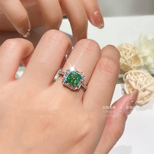 Платиновое импортное квадратное обручальное кольцо, платина 950 пробы, США, серебро 925 пробы, 2 карат