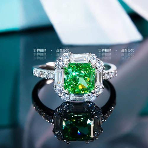 Платиновое импортное квадратное обручальное кольцо, платина 950 пробы, США, серебро 925 пробы, 2 карат