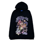 Весенний диверсифицированный американский бедный человек, такой как лиза Свитер Бомбардировщик, уличная розовая черная розовая рубашка с капюшоном