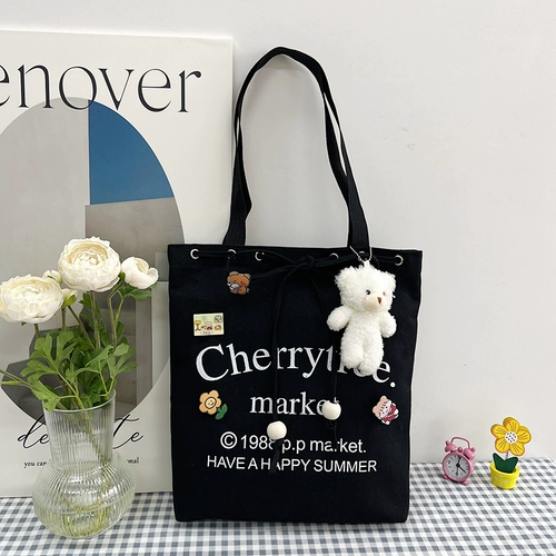 Шоппер, вместительная и большая универсальная сумка на одно плечо, коллекция 2023, в корейском стиле