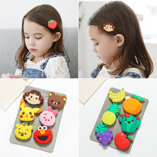 Korean version lovely children's fruit banger acrylic simple flower magic stick headdress cartoon hair stick sticky girl