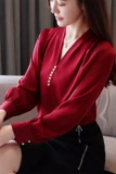 Оберег на день рождения, осенняя нижняя рубашка, модный шифоновый красный комплект, жакет, в западном стиле