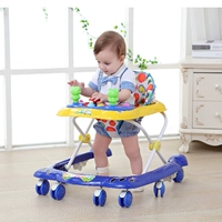 Bé sơ sinh con toddler walker 6 7-18 tháng con đa chức năng chống rollover tay đẩy có thể mất âm nhạc xe đẩy aprica