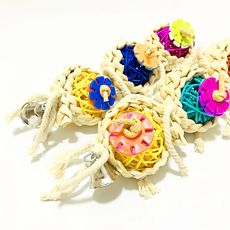 Качели 鹦鹉玩具 藤球麻花串玉米编 啃咬玩具 啃咬串 棉绳结啃咬