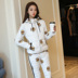 2019 thu đông mới Hàn Quốc ngắn ngắn áo khoác cotton nhỏ thời trang in hai mảnh phù hợp với áo khoác mùa đông áo khoác cotton - Bông áo phao lông cừu Bông