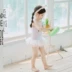 Đồ bơi bé gái mùa hè 2019 mới tinh nghịch hoạt hình dễ thương in hình thiên nga trắng một mảnh áo tắm trẻ em nhỏ - Đồ bơi trẻ em