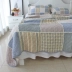 Mới trải giường bằng vải bông trải giường Châu Âu ba mảnh dày bông trải giường bông trải giường ba bộ màu xanh - Trải giường Trải giường