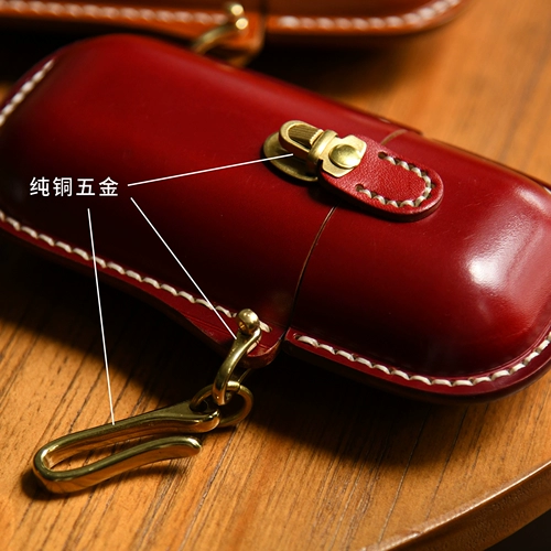 Кожаные ретро солнцезащитные очки подходит для мужчин и женщин, коробка для хранения ручной работы, из натуральной кожи