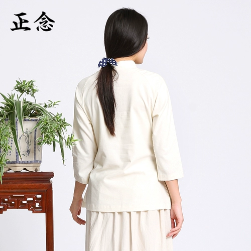 Дизайнерское летнее ханьфу, одежда для йоги, китайский стиль, из хлопка и льна