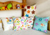 Vườn in bông vải phim hoạt hình gối bìa lõi 4045 đệm vuông sofa đệm nghỉ trưa văn phòng gối ôm dài Gối