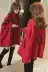 Áo khoác lông dơi màu đỏ mùa đông phiên bản Hàn Quốc của phần dài cổ áo thun cao cổ áo len áo len nữ quốc phục - Trang phục dân tộc đồ bộ nam Trang phục dân tộc