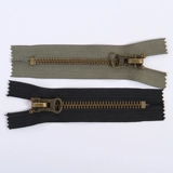 № 8 высокого качества бронзовых зубов Черные военные зеленые зеленые молнии двойной открытой 80 см 100 см закрытый рот 15 см национальный пакет