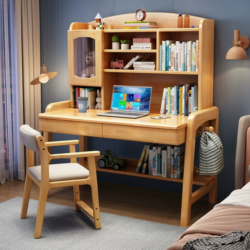 Книжный шкаф из натурального дерева для школьников, обучающая книжная полка для спальни для письма