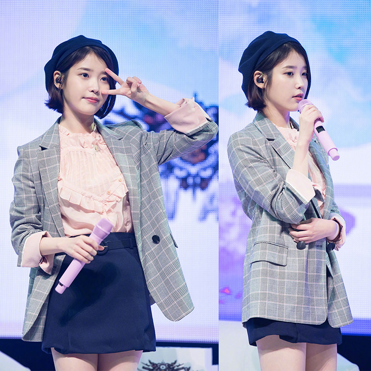 春秋季新款iu李智恩同款chic风格子小西装外套女短款休闲修身韩国
