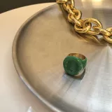 Современная круглая эмаль, свежее зеленое кольцо, сделано на заказ, европейский стиль, простой и элегантный дизайн