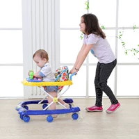 Xe tập đi cho bé đa năng chống rollover 6 7-18 tháng nam bé gái đẩy tay có thể ngồi trên xe tập đi xe đẩy đôi cho bé