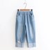 Cô gái 10-15 tuổi mùa hè mỏng mảnh denim quần cắt 12 đứa trẻ lớn 13 trẻ em béo sinh viên quần giản dị 9 - Quần jean quần jean trẻ em giá rẻ Quần jean