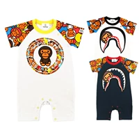 Jumpsuit sơ sinh mùa hè quần áo trẻ em cotton phim hoạt hình bé mùa hè thoáng khí thoải mái ngắn tay romper - Áo liền quần shop quan ao tre em dep