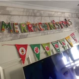 Рождественская сцена сцены, флаг, рождественский флаг торгового магазина украшения рождественский треугольник флаг рождественский висящий флаг