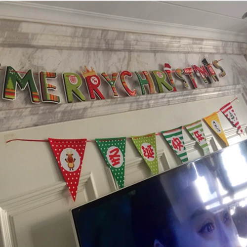 Рождественская сцена сцены, флаг, рождественский флаг торгового магазина украшения рождественский треугольник флаг рождественский висящий флаг