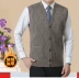 Áo vest mùa thu và mùa đông trung niên nam cổ chữ V cài cúc áo đan len cộng với áo len nhung vest vest nam áo cardigan nam Dệt kim Vest