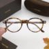 TOM FORD Tom Ford TF5606-B nam và nữ retro cận thị kính gọng tròn gọng kính phẳng chống ánh sáng xanh - Kính kính Kính