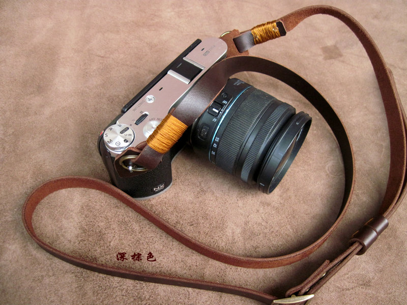 Làm bằng tay lớp da retro máy ảnh DSLR với dây đeo máy ảnh da điều chỉnh nhiều màu LOGO - Phụ kiện máy ảnh DSLR / đơn túi máy ảnh herringbone