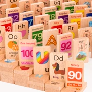 Đồ chơi trí tuệ cho trẻ em domino 2-3 tuổi giác ngộ giáo dục sớm xây dựng khối 100 máy tính nhận thức biết chữ