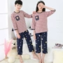 Dịch vụ tại nhà của thanh thiếu niên phù hợp với đồ ngủ trẻ em bằng cotton cho bé trai và bé gái phù hợp với điều hòa không khí dành cho nam - Pyjama bộ đồ thể thao nam