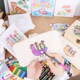 Бумажник, окрашенная раскраска, льняная сумка, пенал для школьников, сумка с петлей на руку, Южная Корея, граффити, ручная роспись, «сделай сам»