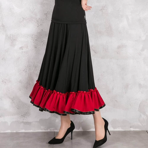 Современная тренировка длинная юбка Большая танцевальная юбка танцевальная юбка Fox Step Tapper Waltz Dance Юбка XC_003