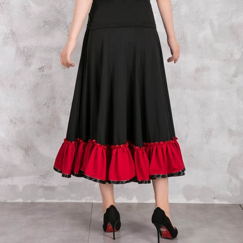 Современная тренировка длинная юбка Большая танцевальная юбка танцевальная юбка Fox Step Tapper Waltz Dance Юбка XC_003