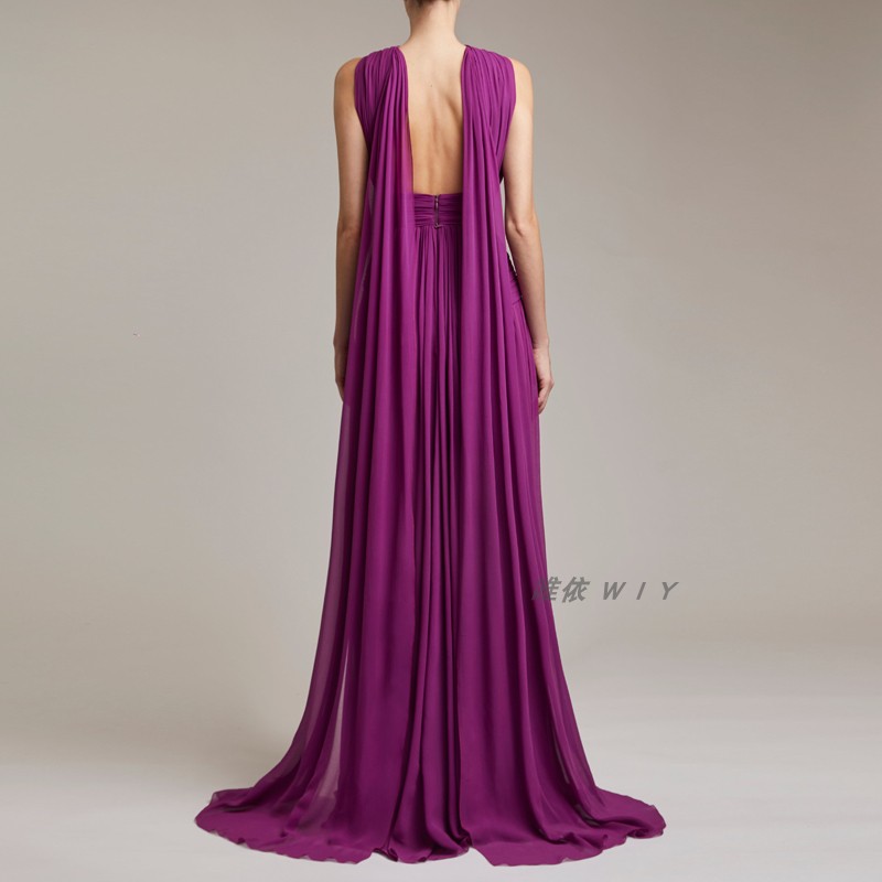 Evening dress long stage host solo costume high-end atmosphere popular red carpet dress 2023 new