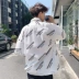 Hua Tsai mặc áo sơ mi hè 2019 Hồng Kông INS nam phiên bản Hàn Quốc rộng kích thước in họa tiết tay áo ngắn tay năm điểm - Áo Áo