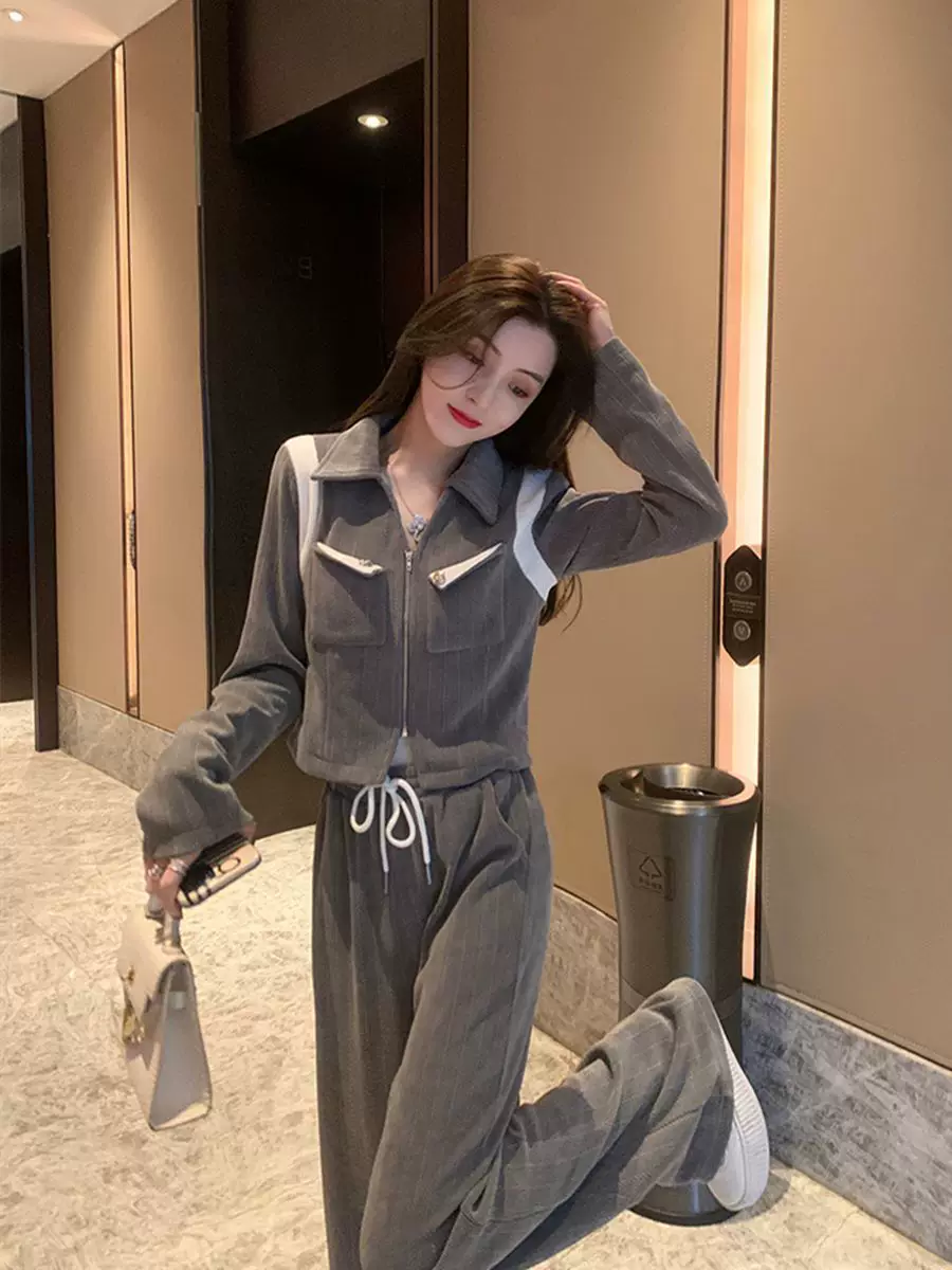 Спортивный костюм для отдыха, модный набор, стиль Chanel, свободный посад, западный стиль, стиль высокого качества
