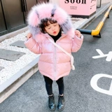 Пуховик для девочек, демисезонная куртка с пухом, в корейском стиле, в западном стиле