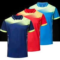 Форма для настольного тенниса, жакет подходит для мужчин и женщин, быстросохнущая дышащая футболка для тренировок для бадминтона, короткий рукав
