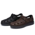 19 mùa hè thương hiệu mới cao cấp cao cấp lạc đà chất lượng cao trung niên giày mát mẻ dép Baotou giản dị - Sandal
