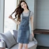 Váy denim dây đeo hai mảnh nữ dây đeo nhỏ phiên bản Hàn Quốc của bộ váy denim dài mảnh - Sản phẩm HOT đầm dạ hội hàn quốc Sản phẩm HOT