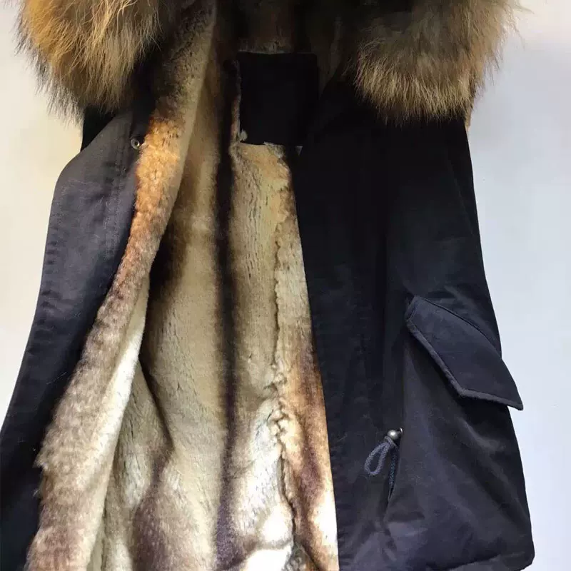 Winter big jacket, black keep warm apricot colored vest