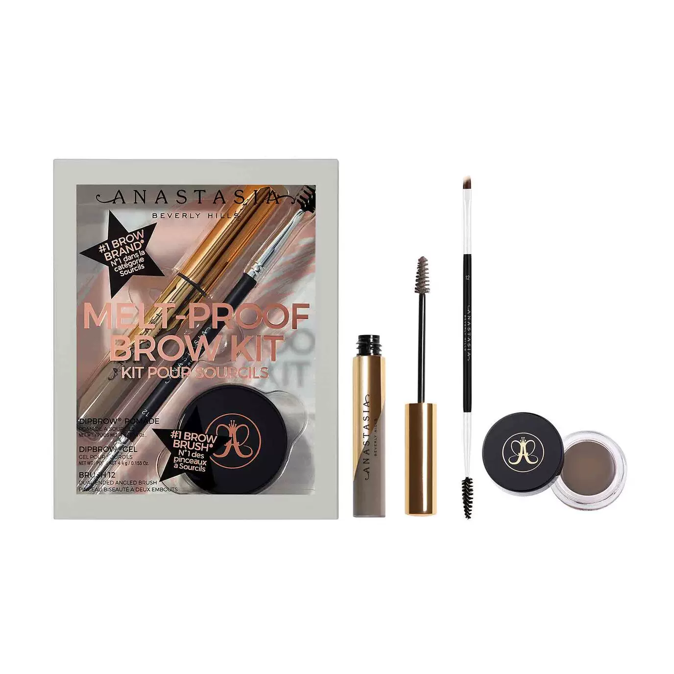 Новый набор продукта Anastasia Beverly Hills крем для бровей формат+12#щетка для бровей+крем для бровей формат