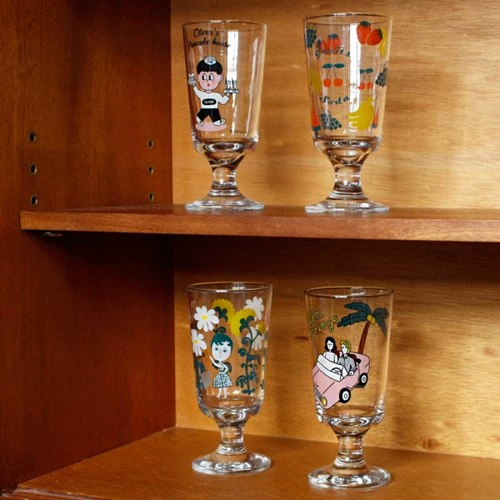 Южная Корея Oohlala Retro высокий стеклянная чашка для молока чашка молока в ин и в ветровой сок холодный напиток чашка молока коктейль чашка